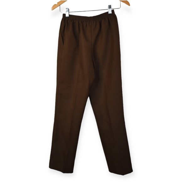 Alfred Dunner Pants Womens Brown Stretch Polyester Elastic Waistband Workwear - Picture 8 of 8